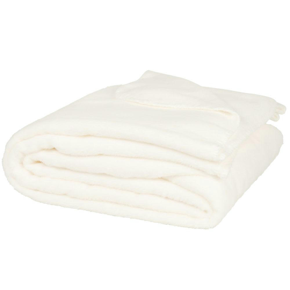 - Plaid finition polaire écru 150x230