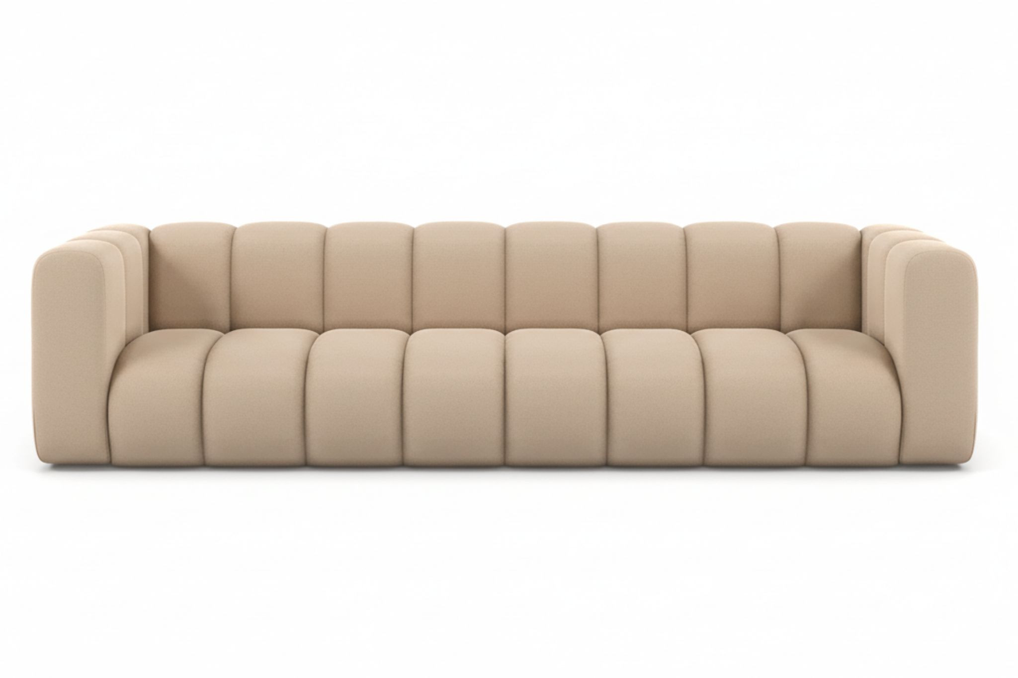 Kanapa, sofa czteroosobowa Grand, tkanina welurowa Salvador, Beżowy