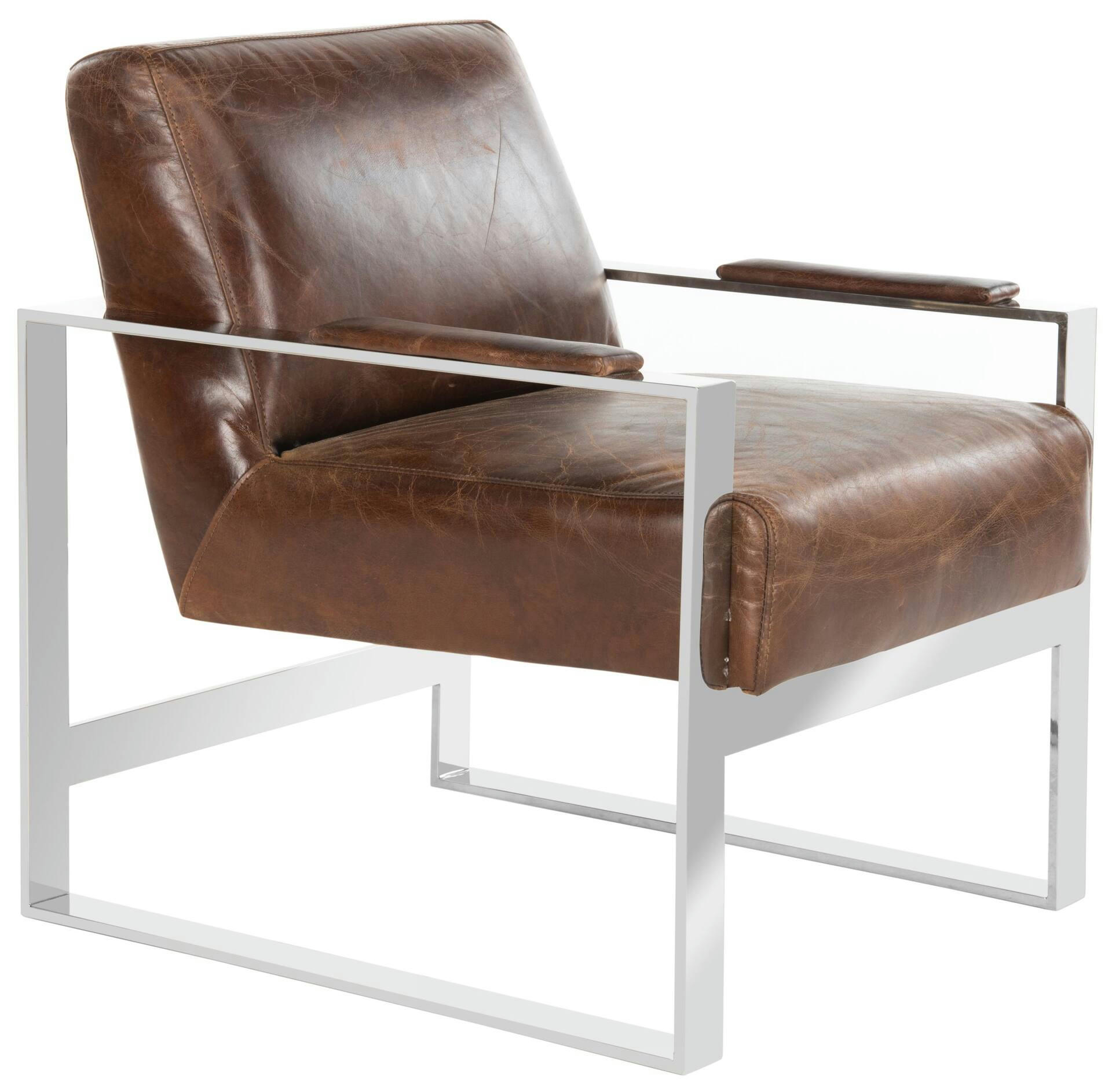 Safavieh Parkgate Occasional Leather Chair, Cigar Brown
