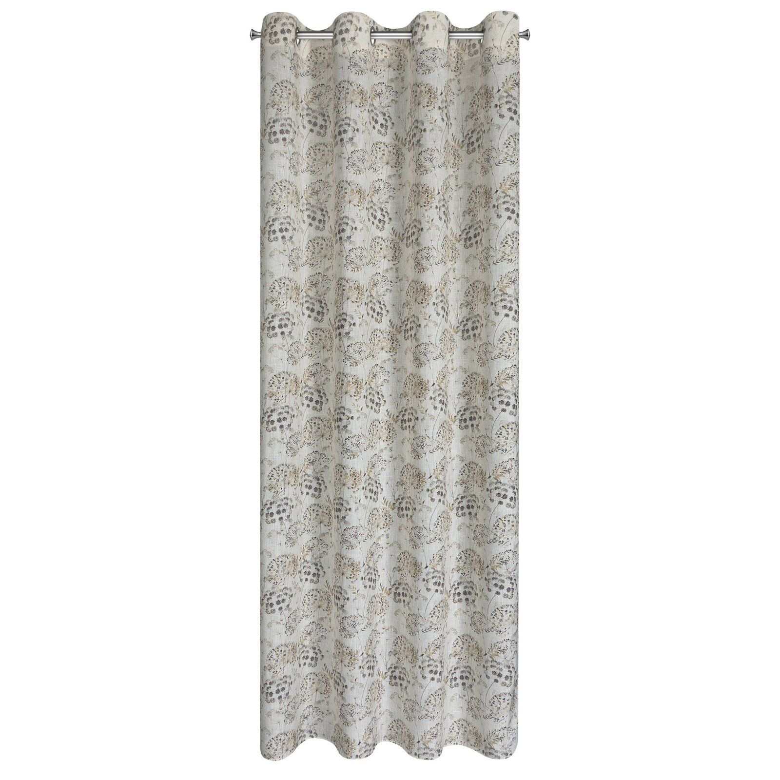 Zasłona na przelotkach z lnem motyw botaniczny MIRA 140X250 naturalna