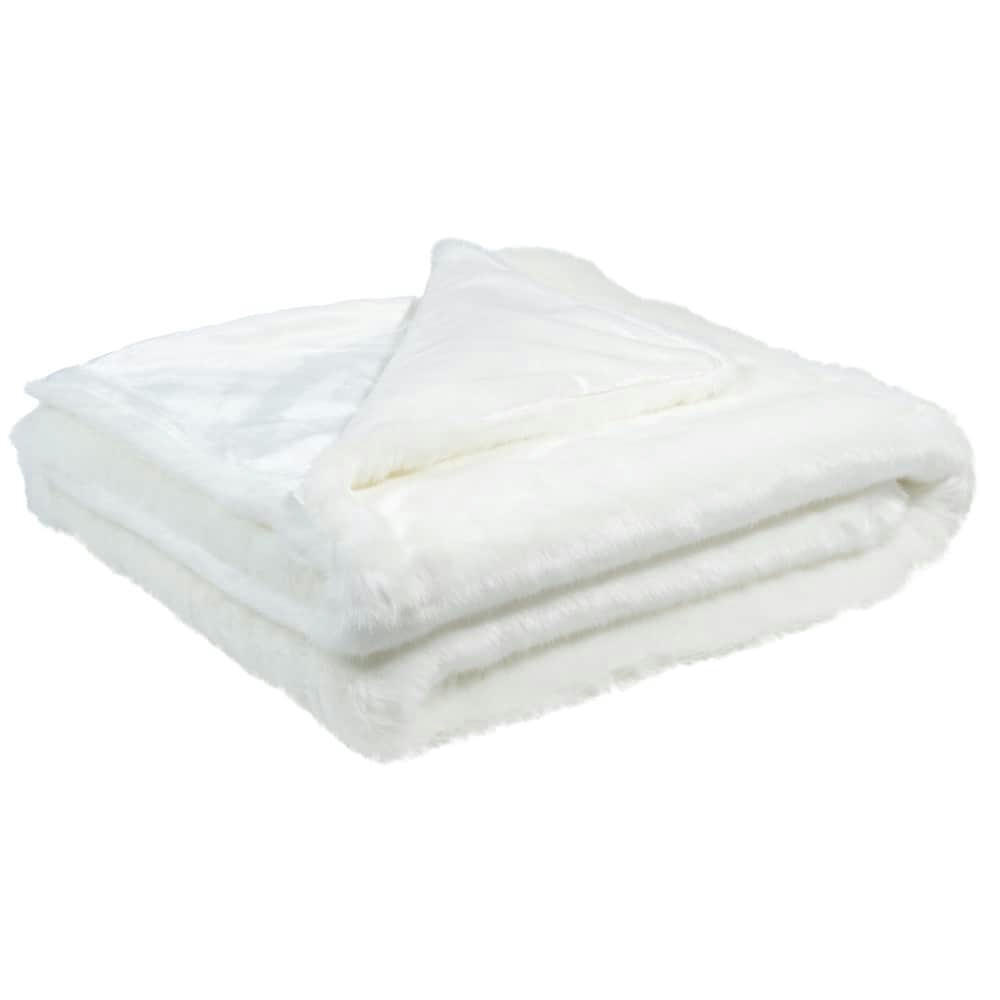 Arctique - Plaid imitation fourrure blanche 125x150