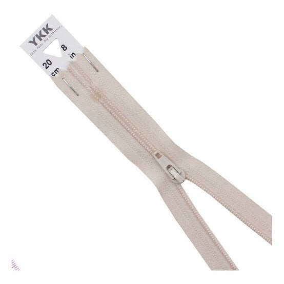 YKK Light Beige Dress and Skirt Zip 20cm