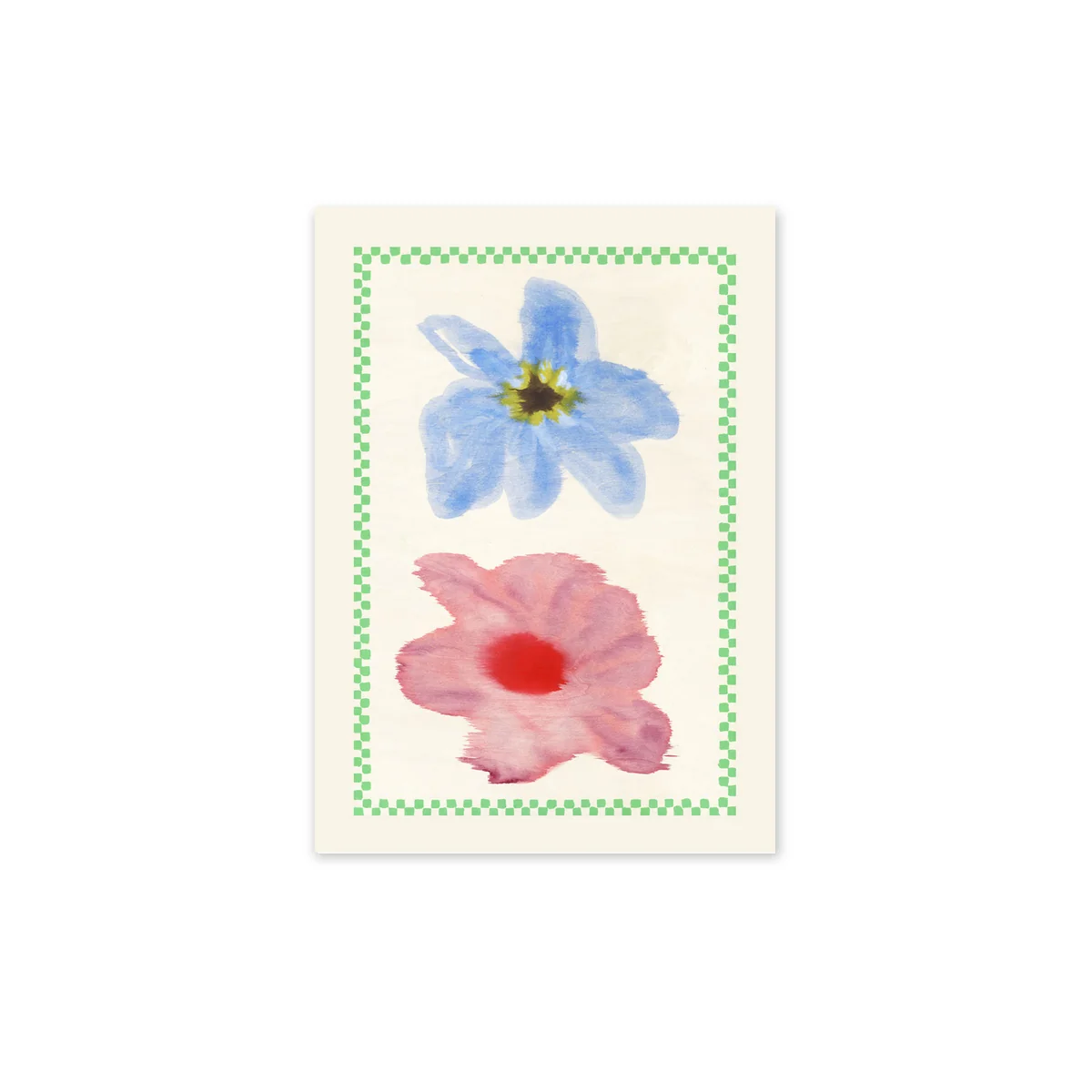 Paper Collective - Flower with Checks Poster