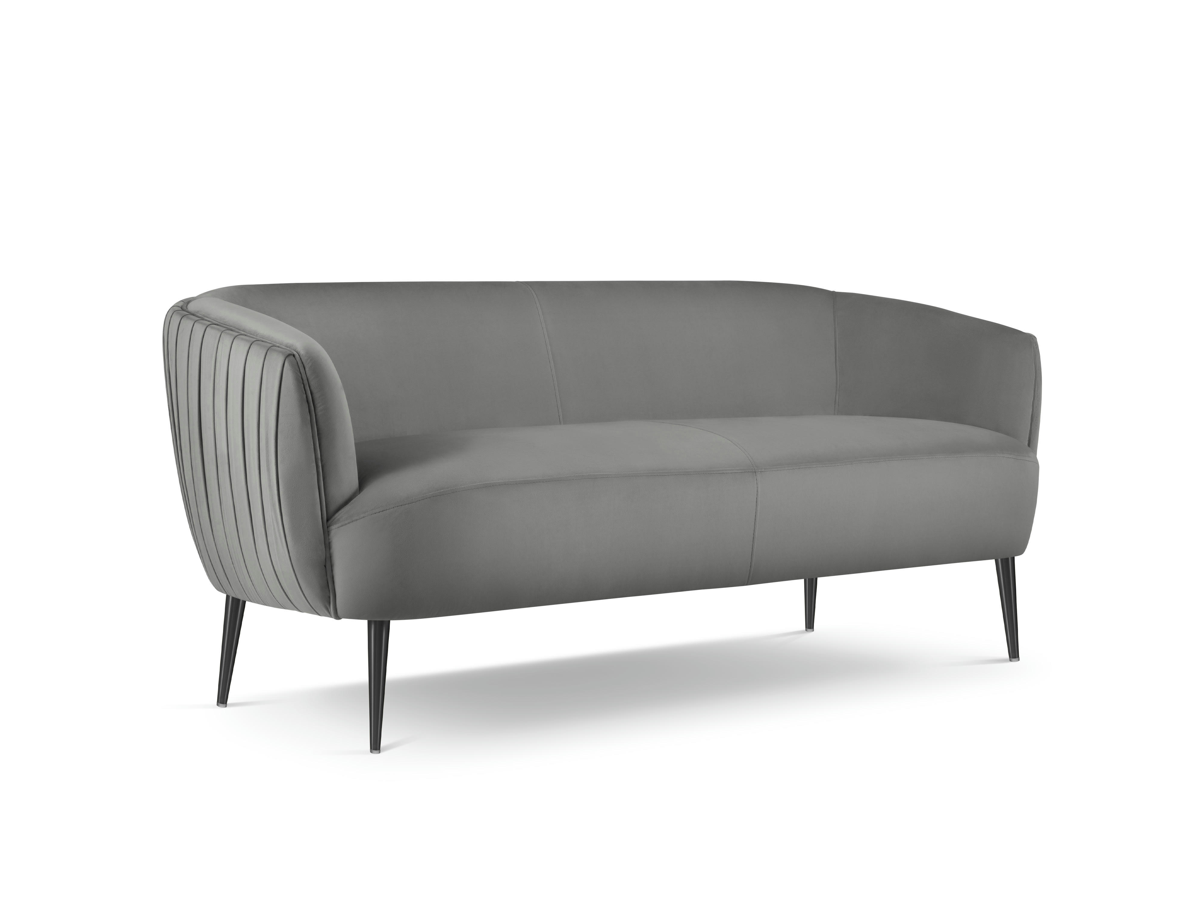 MOSS - Canapé 3 places en velours gris foncé