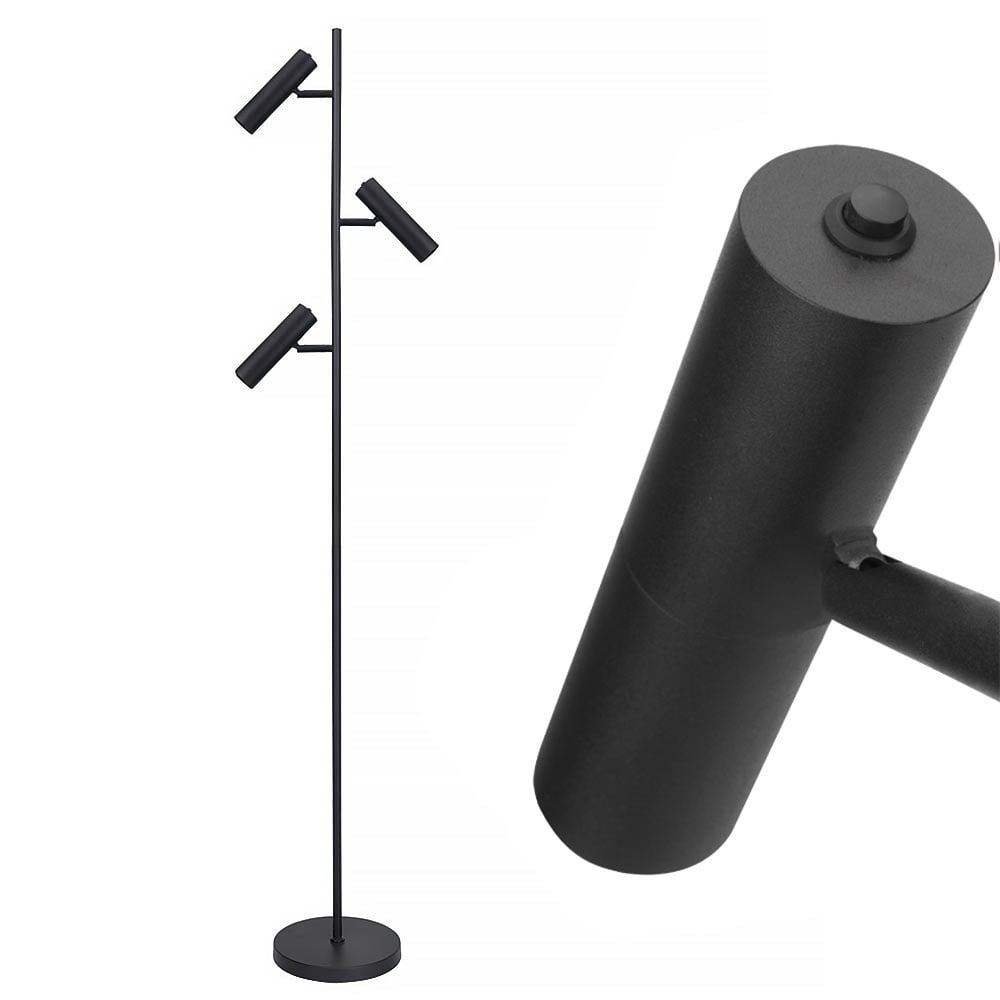 Freelight vloerlamp Undici - 3 lichts - 22 x 165  cm - zwart