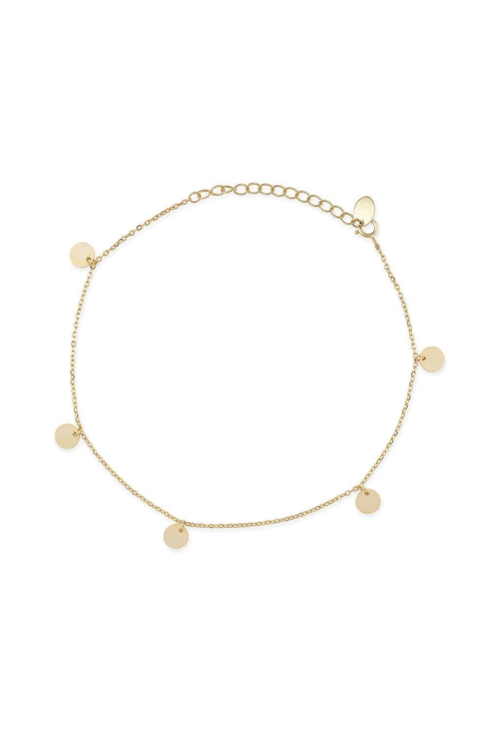 Elk & Bloom Delicate 14K Gold Coin Anklet