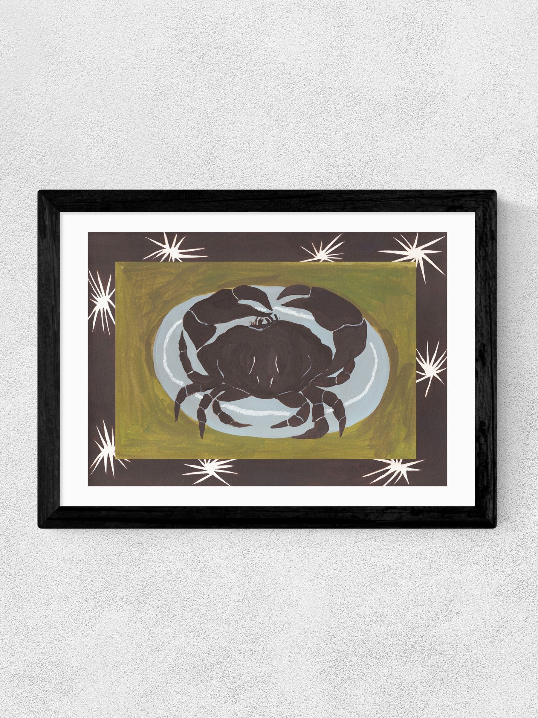 East End Prints Black Crab Cancer Star Sign Wall Art Print by Jazmine Joye