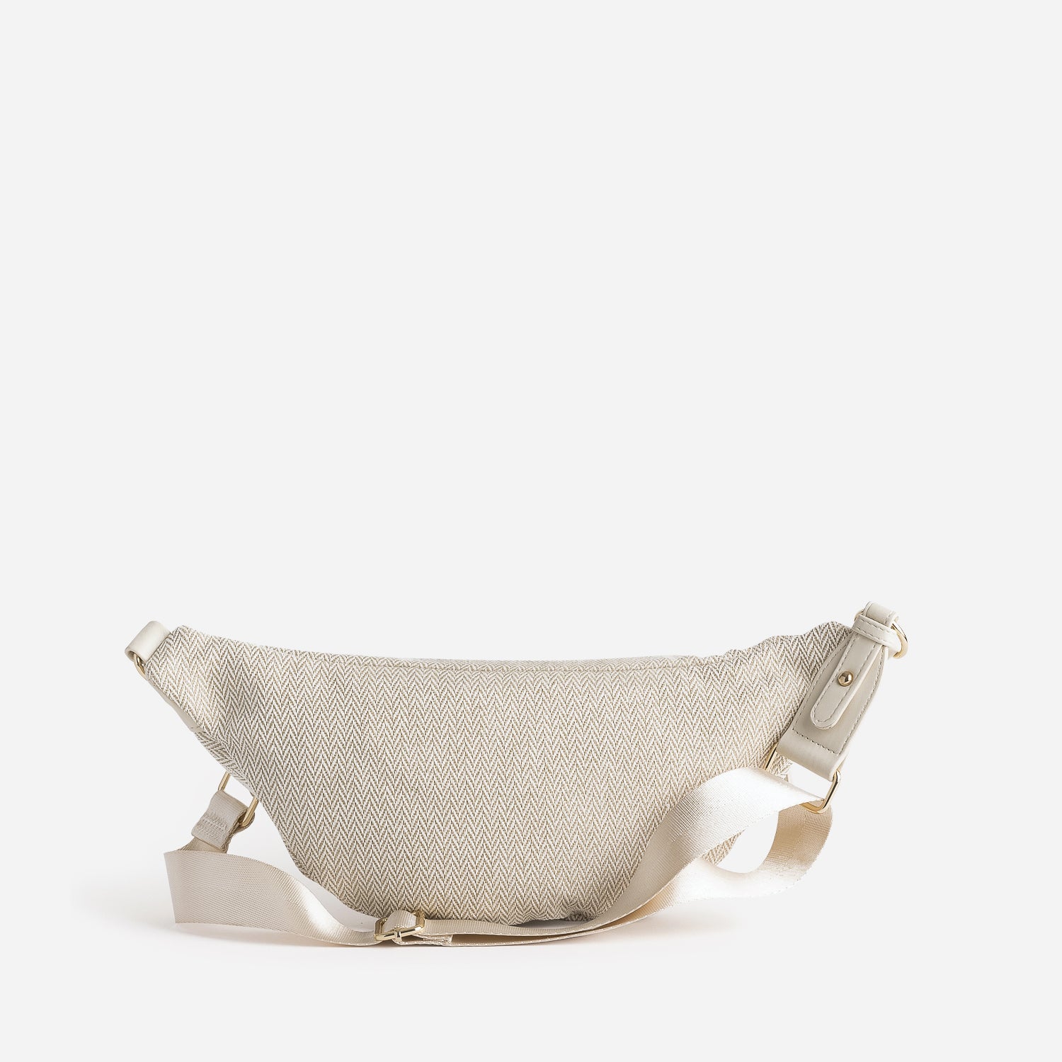Sac-banane beige à motif chevrons
