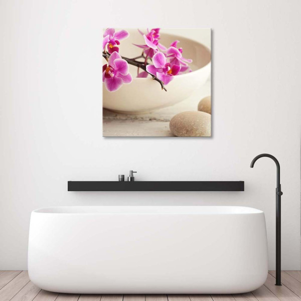 Feeby Obraz na płótnie Różowe orchidee zen shabby chic 30x30