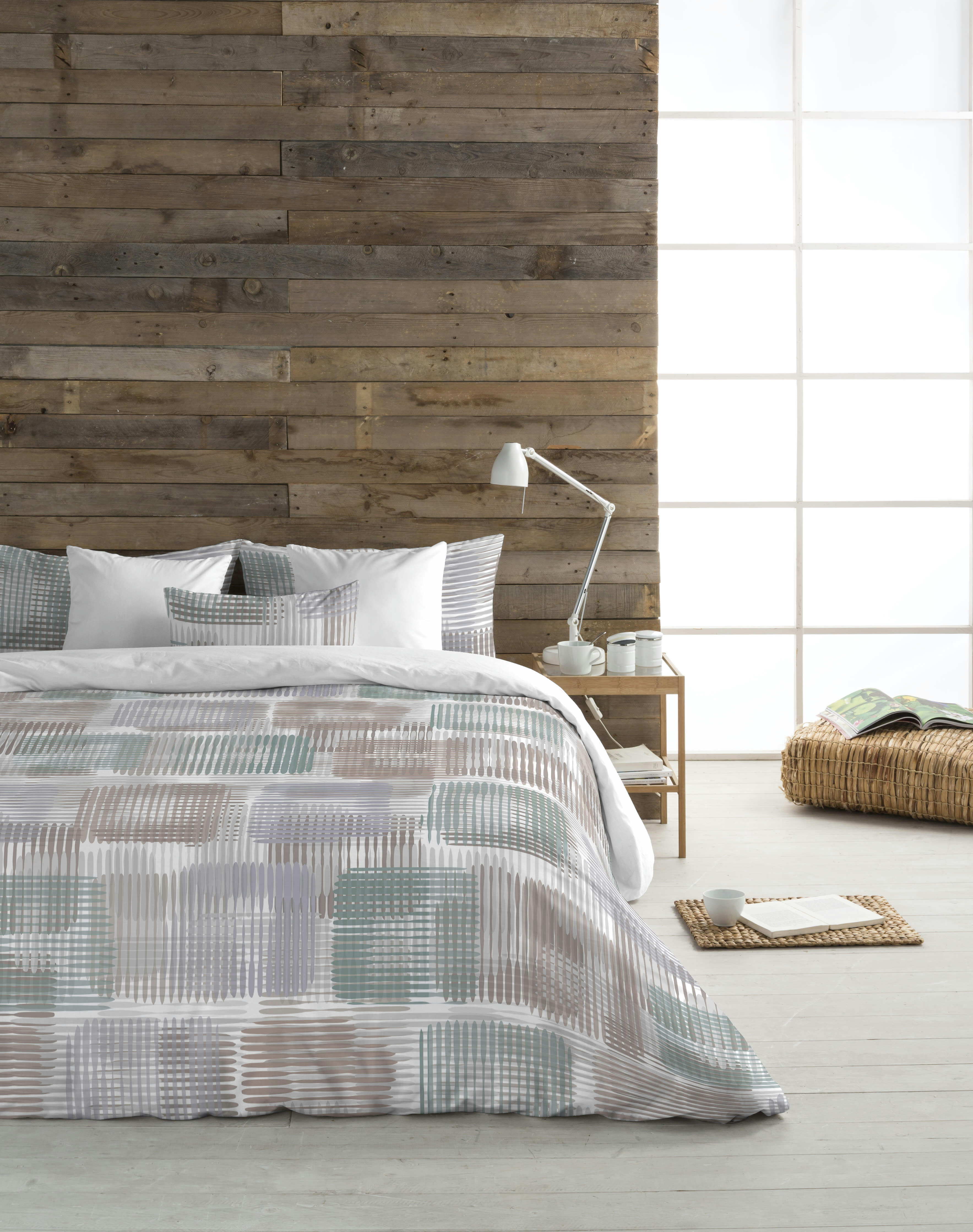 GRID AZUL - Housse de couette 100% coton avec imprimé géométrique 260X240 cm