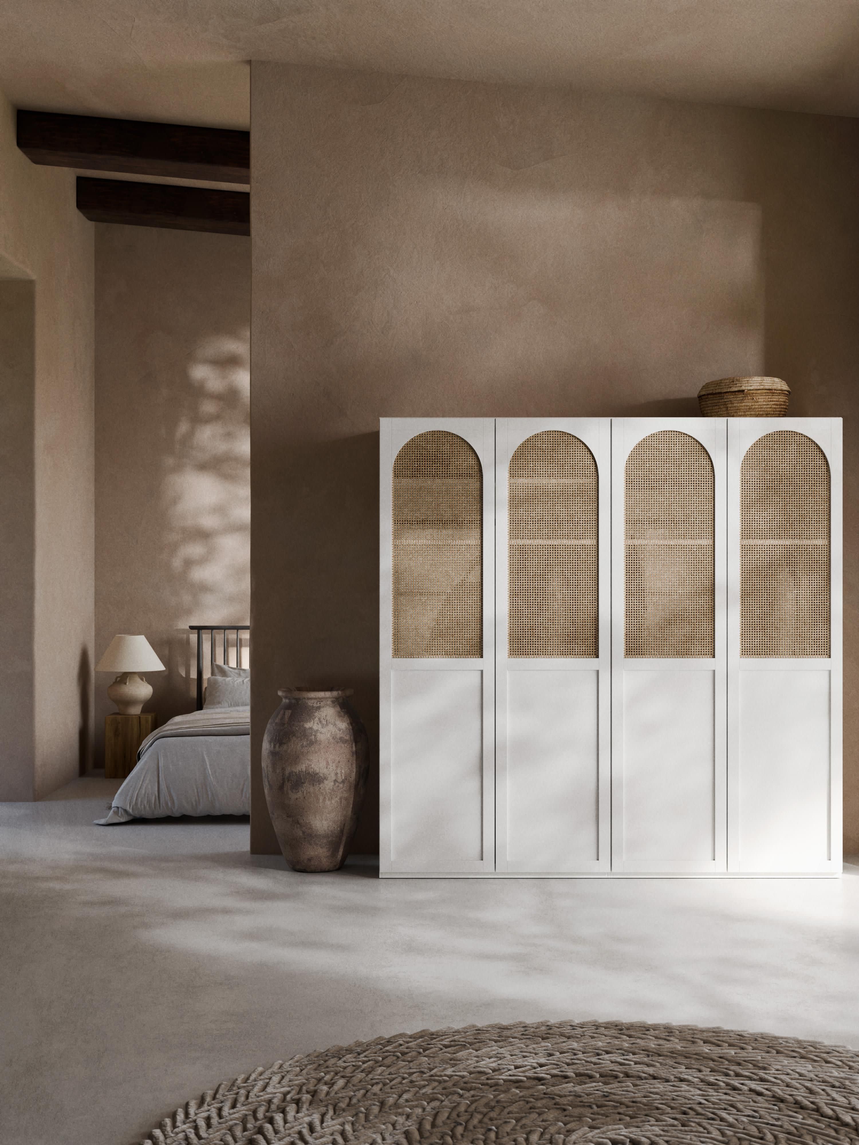 Modularer Drehtürenschrank Jeanne, 200 cm Breite, in verschiedenen Größen