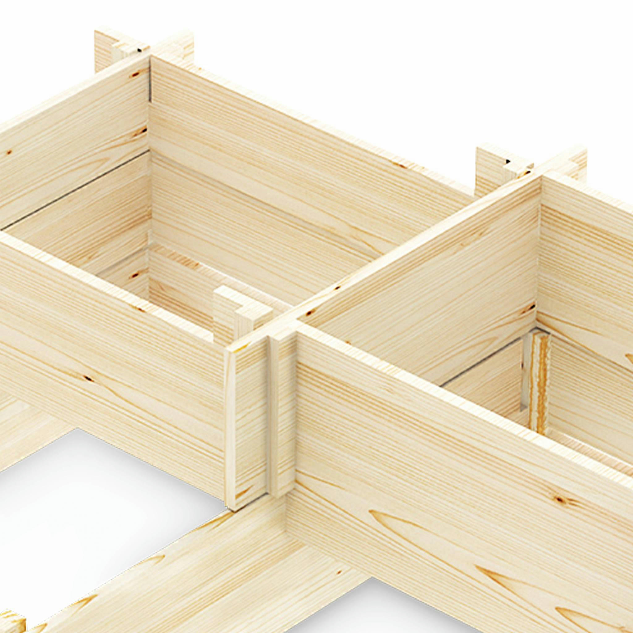 LAVANDE - carré potager 5 étages, 5 compartiments - lavande - bois pin canadien