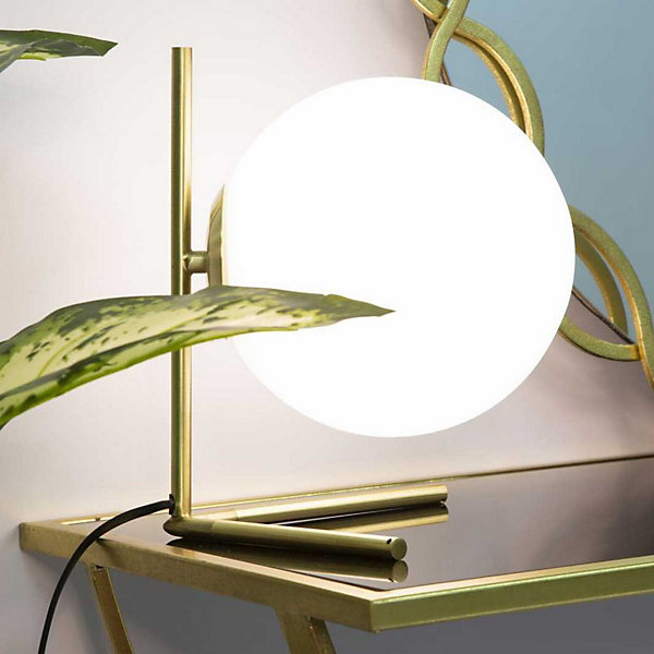 Lampe à poser en métal et verre Glamy 25x27 cm