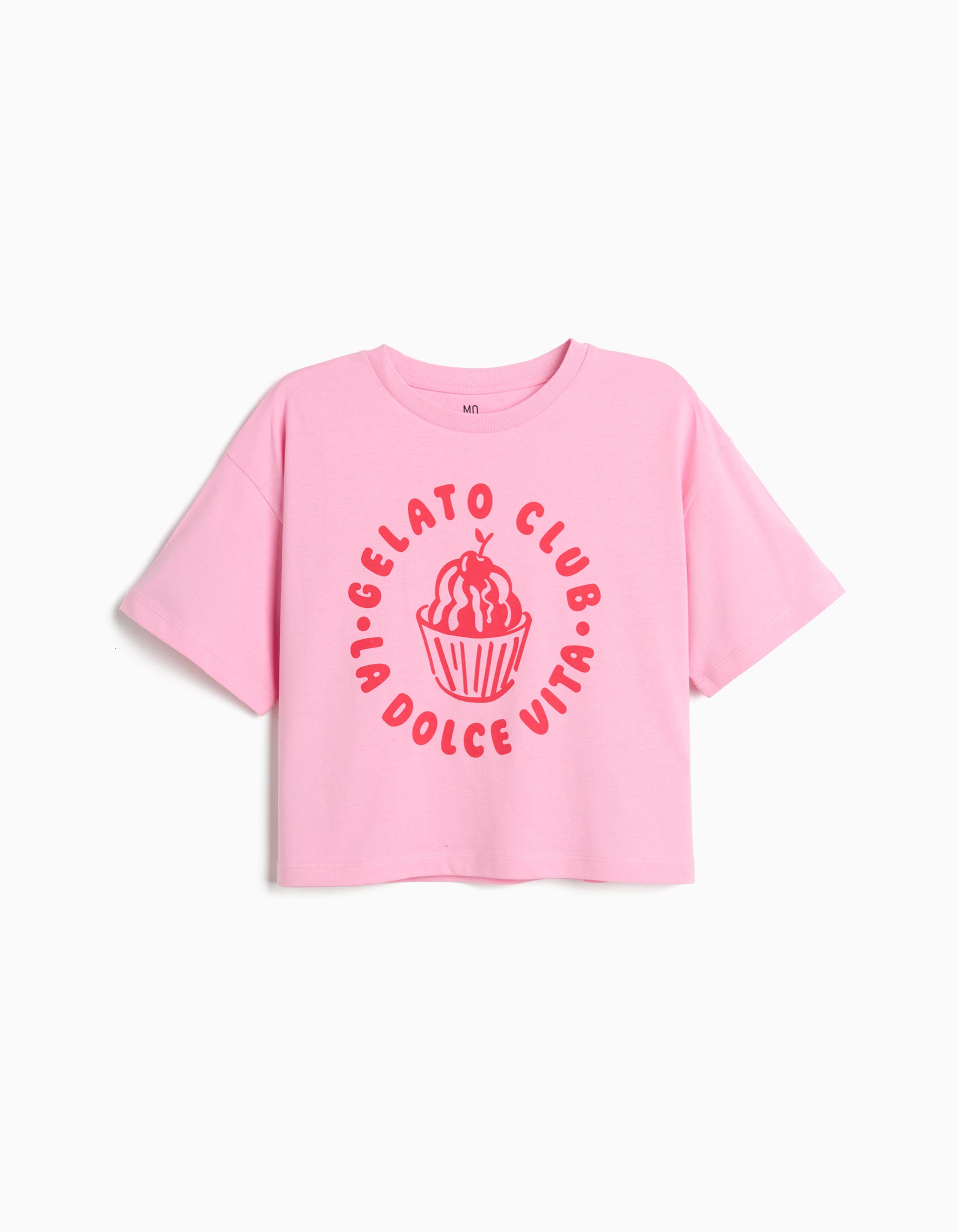 T-shirt Estampada, Menina, Rosa