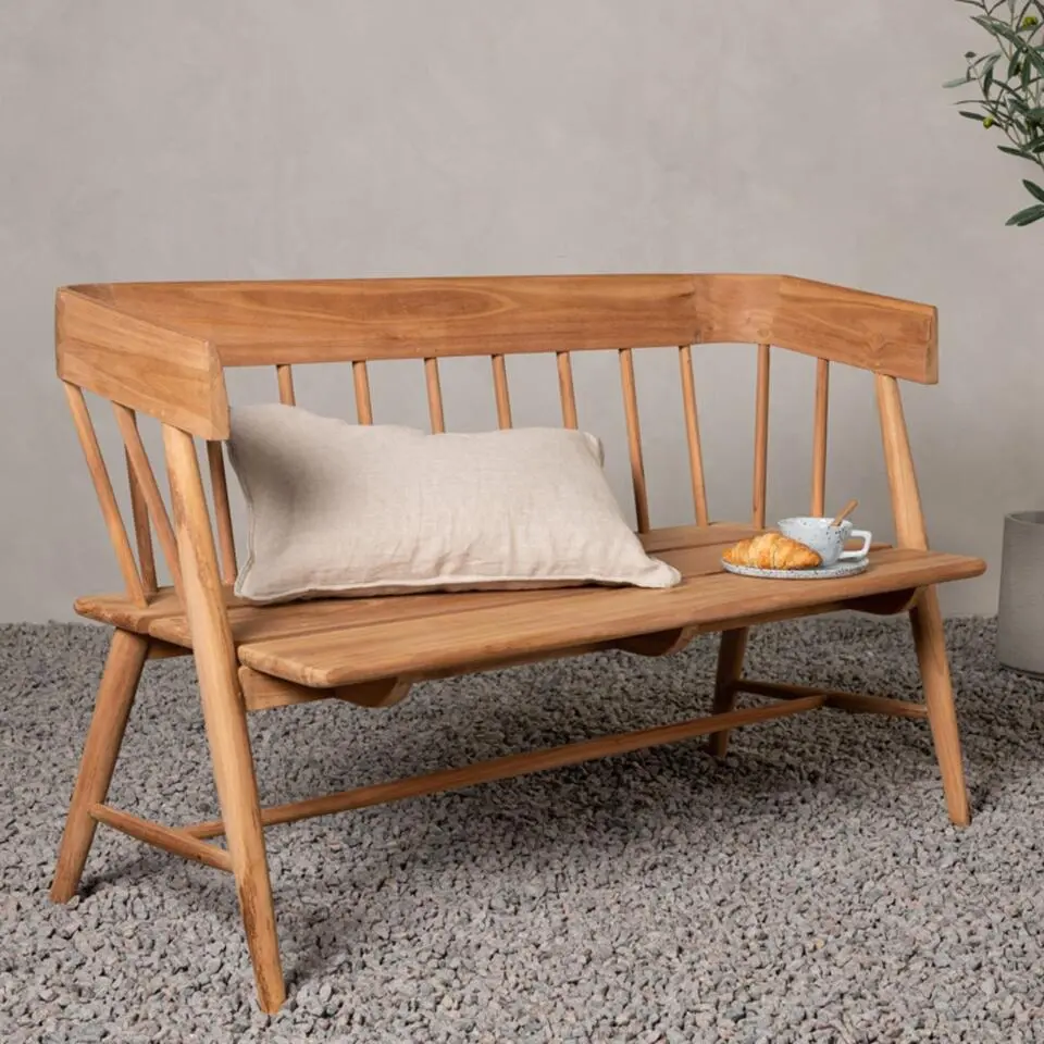 Tuinbank Naturel Teakhout - 132x132x85cm - Split