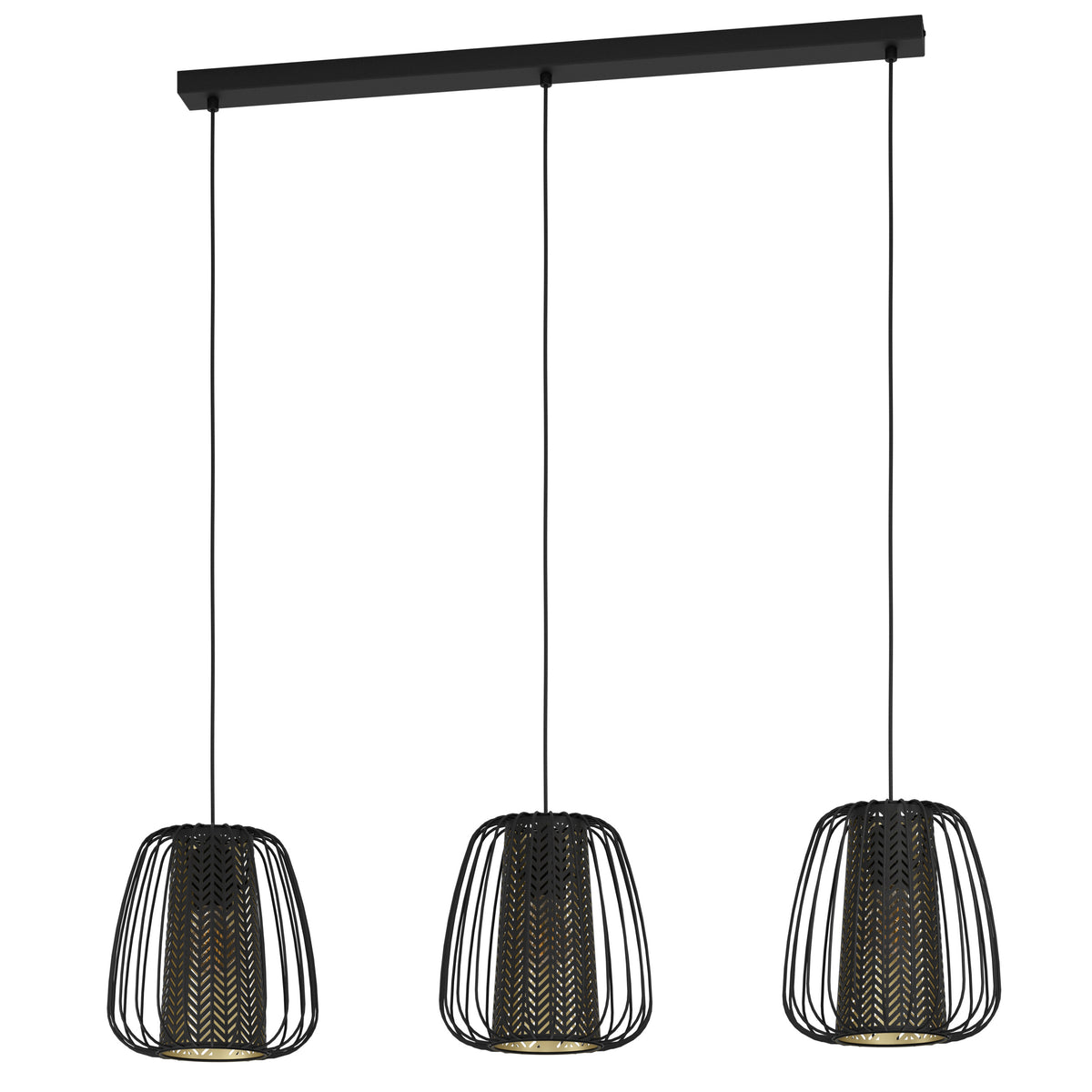 EGLO hanglamp Curasao - e27 - 99,5 cm - zwart/goud