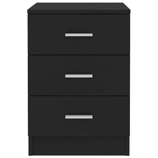 NNEVL Bedside Cabinets 2 pcs Black 38x35x56 cm Chipboard
