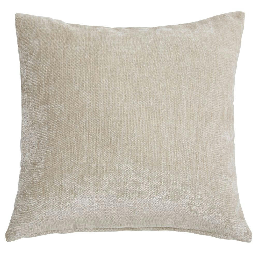 - Coussin en velours effet vieilli beige 45x45