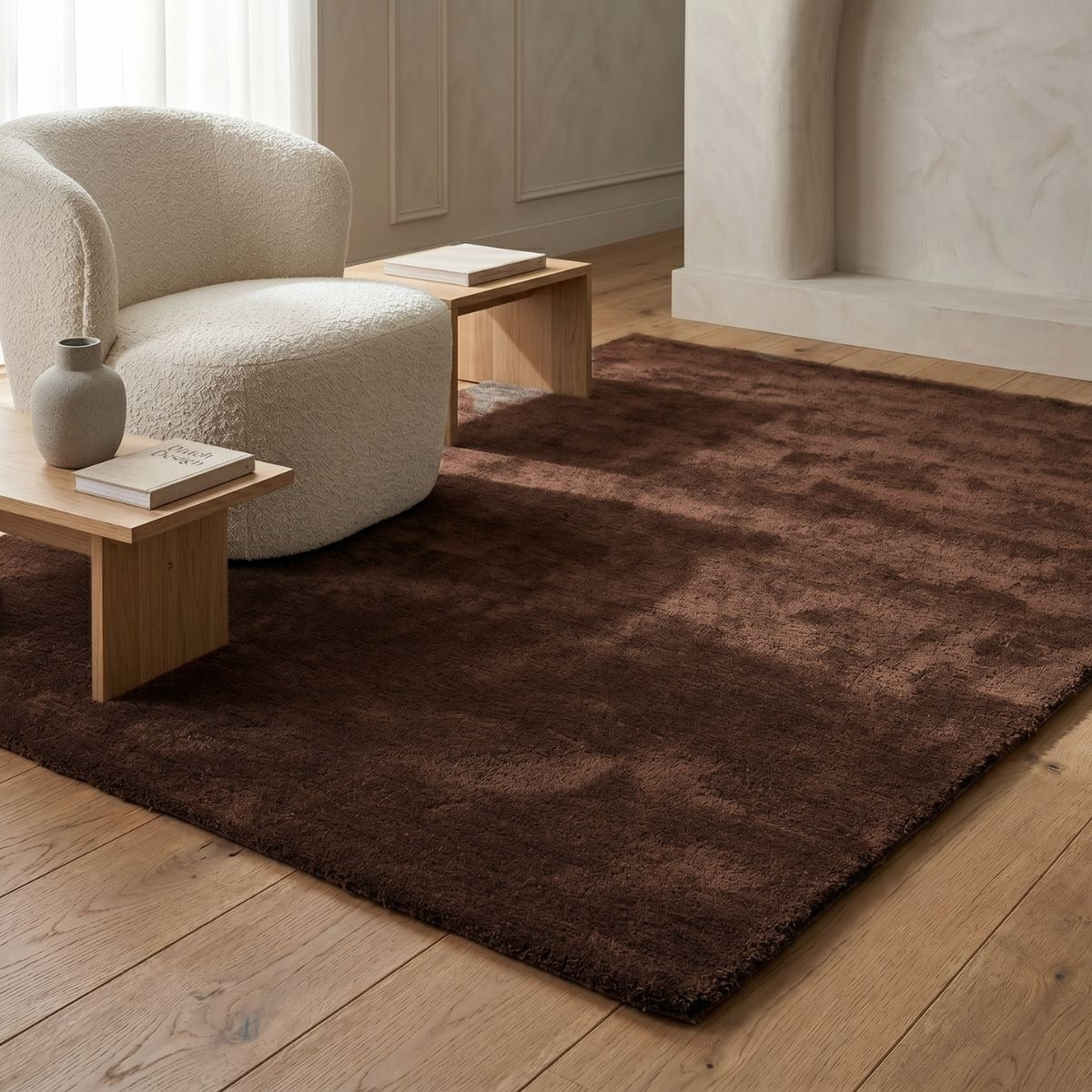 DÉJA Living Vloerkleed Civar - Donker Taupe Stof - 130x190cm