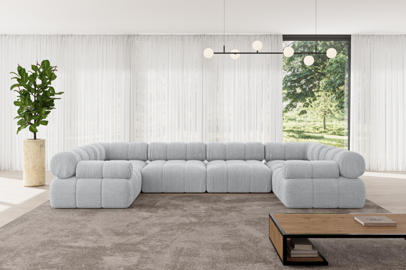 Narożnik uniwersalny modułowy BIRNO-U2 380x190x70 cm Szary