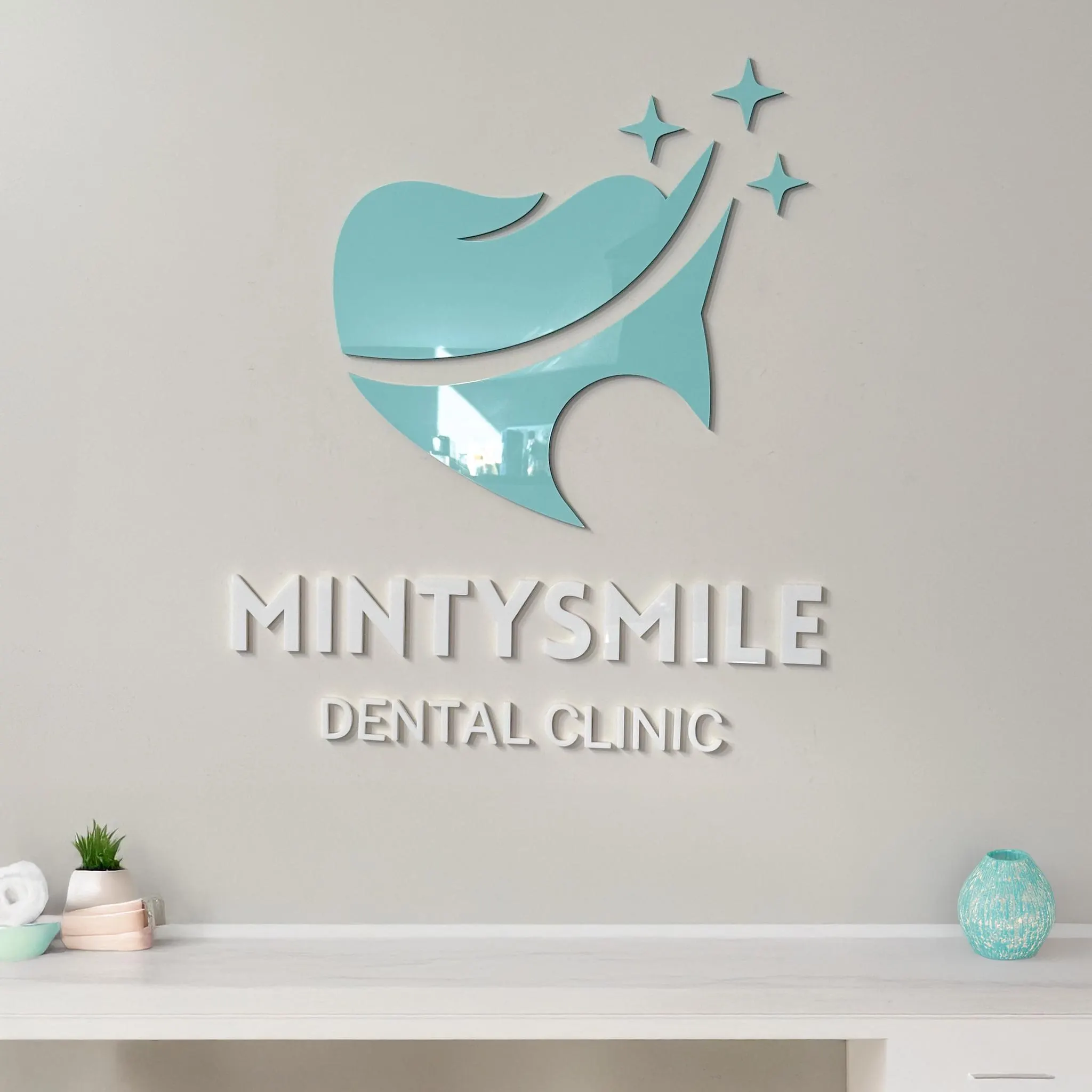 Custom Acrylic Logo Sign for Dental Clinic, 3D Wall Sign, Reception Office Decor, Dentist, Orthodontic & Medical Practice