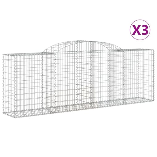 NNEVL Arched Gabion Baskets 3 pcs 300x50x100/120 cm Galvanised Iron