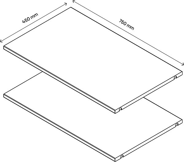 2 tablettes effet chêne GoodHome Atomia L. 71,4 x P. 43,2 cm