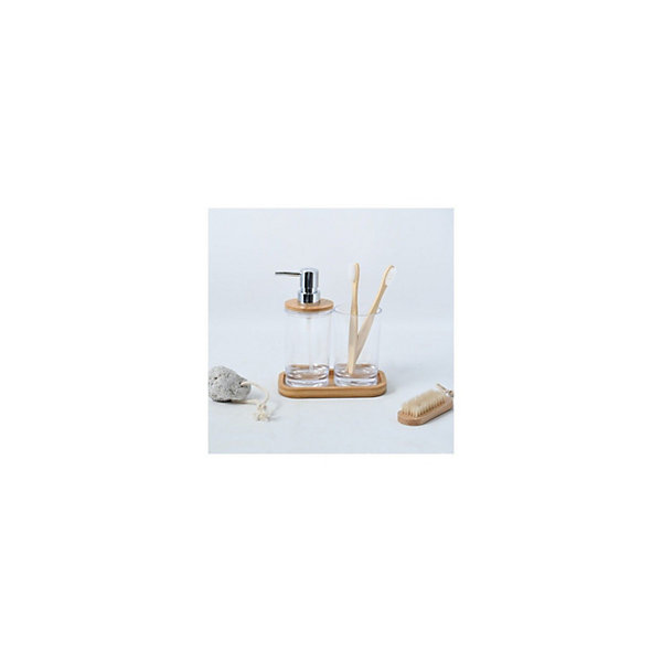 Lot de 3 accessoires de salle de bain MATEA Transparent MSV