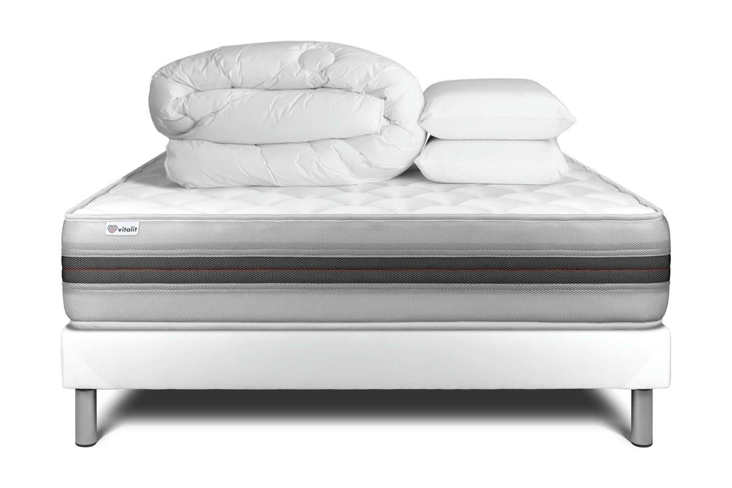 VITALMEMO BACK - Pack Mousse  à mémoire de forme[ 160x200cm kit Blanc