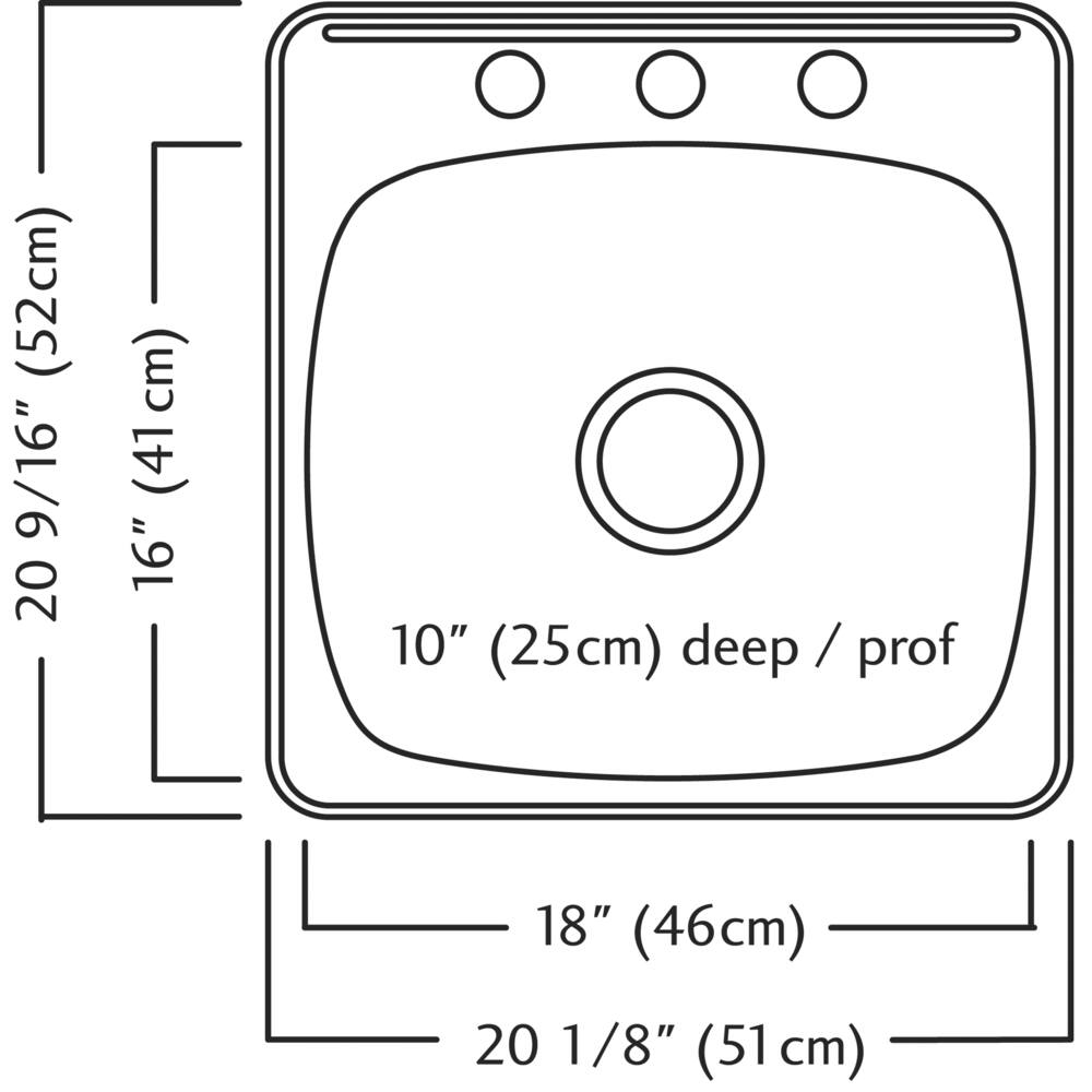 Kindred Steel Queen Drop In Single Bowl 1-Hole Laundry Sink, 20.13-in x 20.56-in x 10-in, Stainless Steel