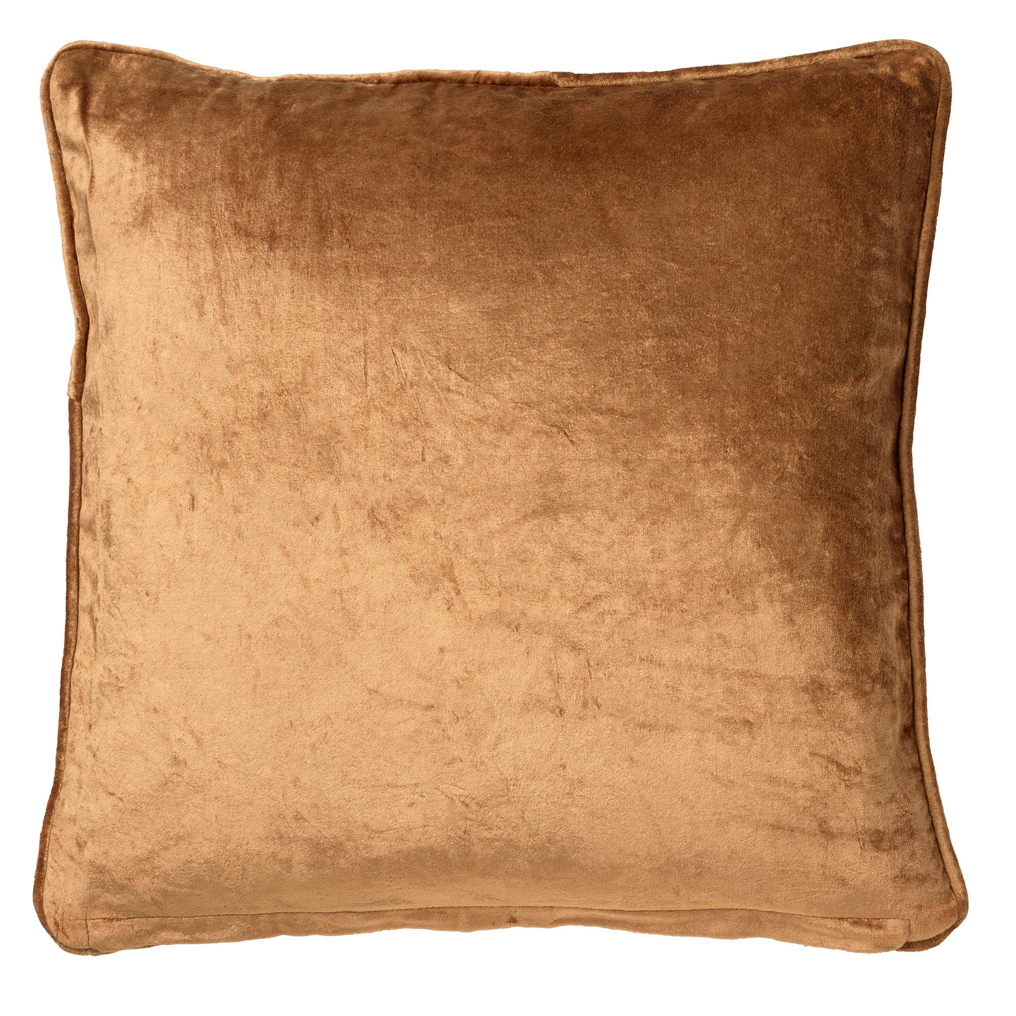 - Coussin marron en velours 45x45 cm avec motif