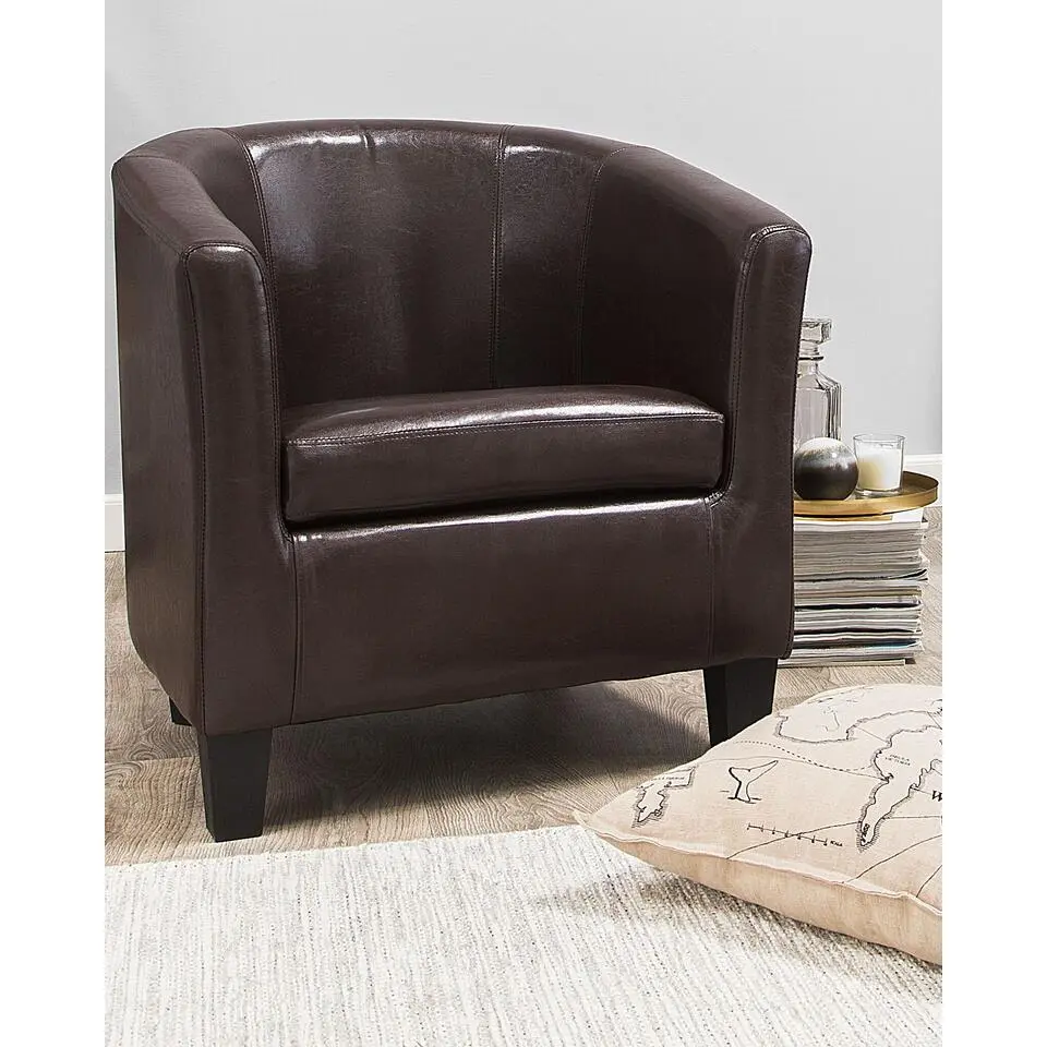 BORWICK - Fauteuil - Bruin - Kunstleer