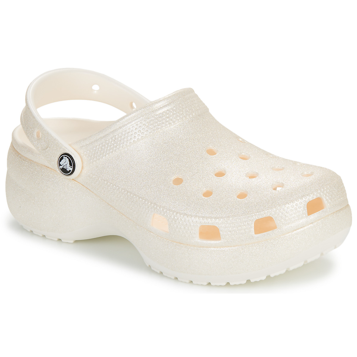 Crocs - Classic Platform Glitter ClogW - Beige / Glitter