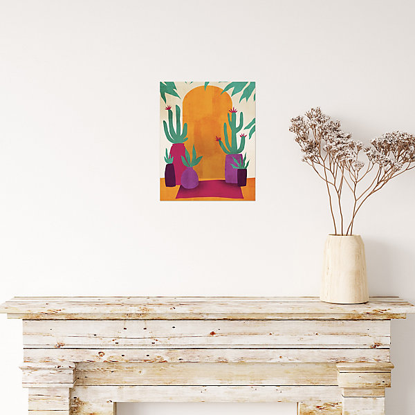 Affiche cactus multicouleurs l.24 x H.30 cm Dada Art