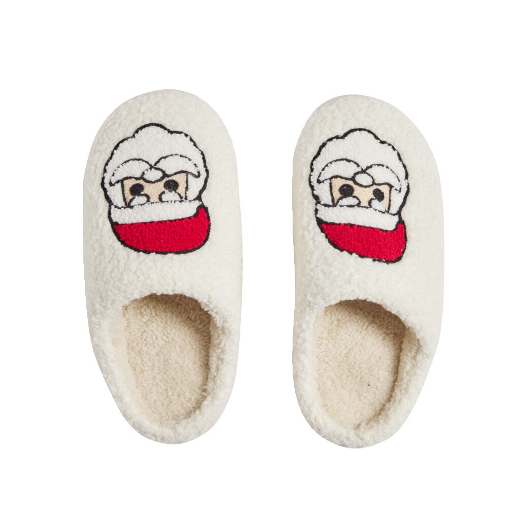 Chaussons No&euml;l mixte blanc cassé et rouge T36 à 45