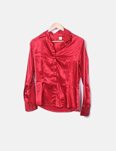 Camaïeu Satin red shirt