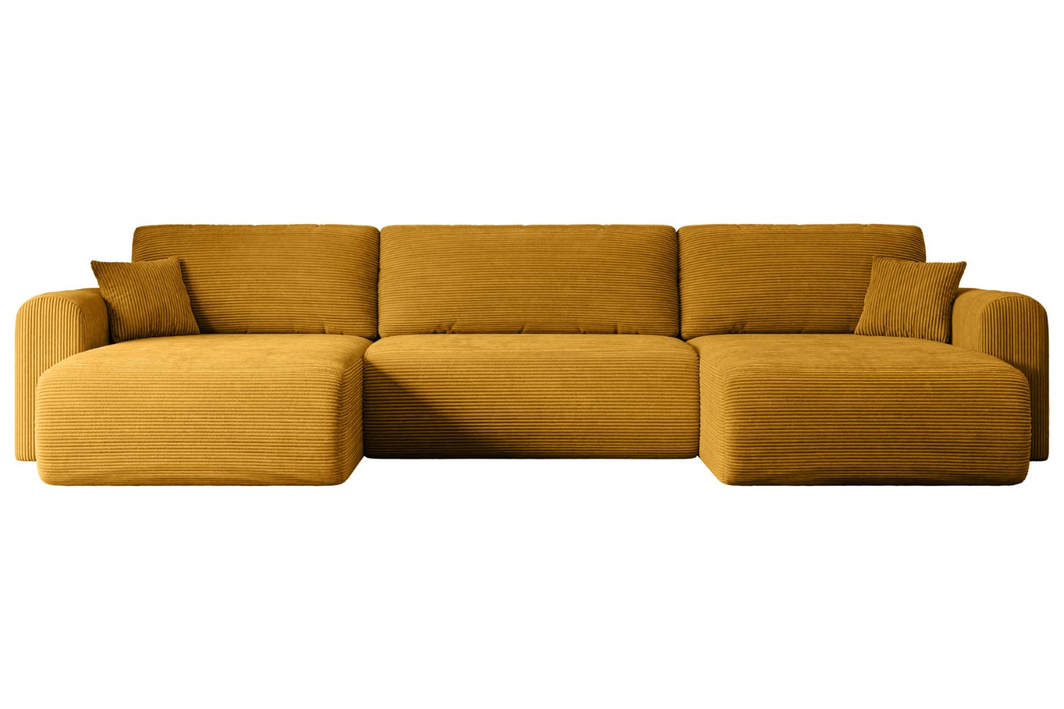 Narożnik z funkcją spania i pojemnikiem ORRO-U - 362x145x83cm Żółty