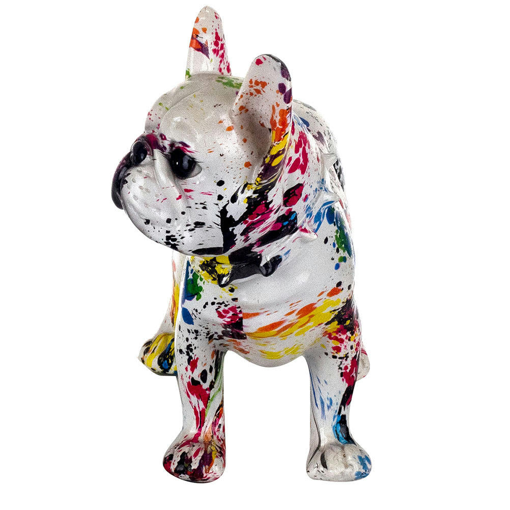 POP ART - Décoration en résine bouledogue pop art H24cm