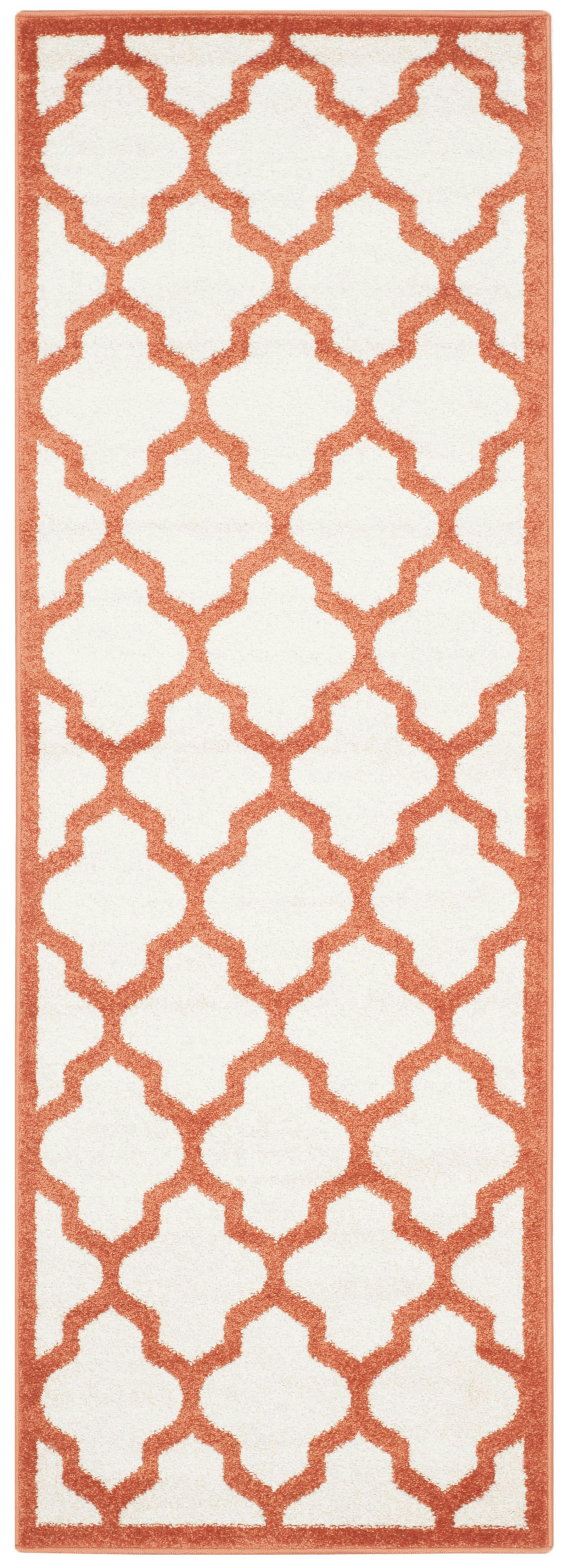 AMHERST - Tapis interieur & exterieur en beige & orange, 69 x 213 cm