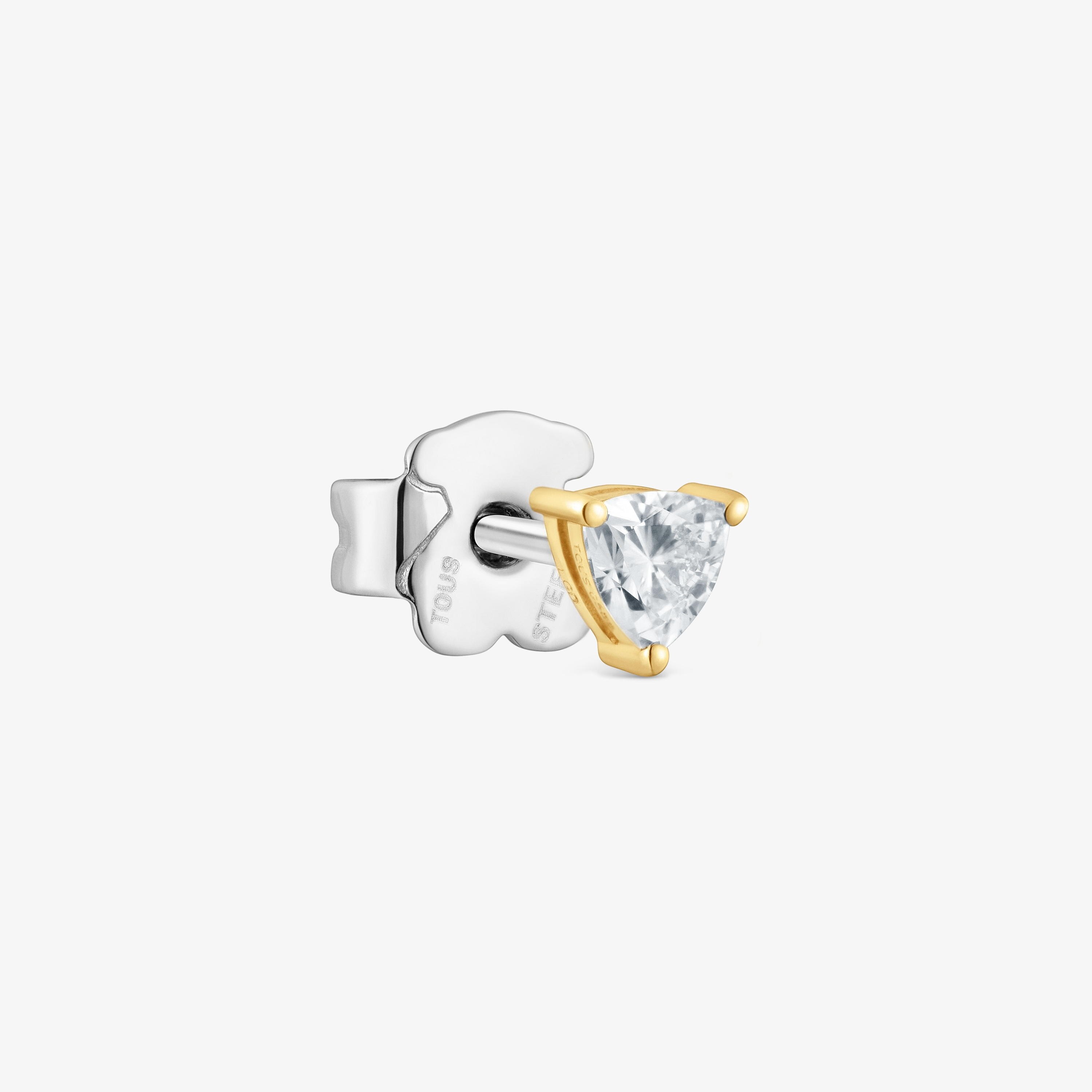 Pendiente individual de oro 14 kt y diamante creado en laboratorio 0,14 ct Shine LGD