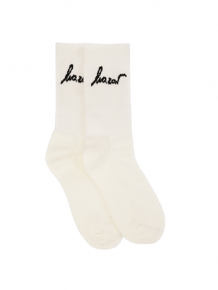Cream combed cotton socks
