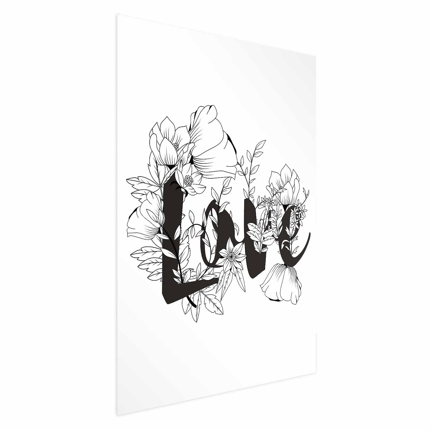 Plakat Love w kwiatach 21x30 cm
