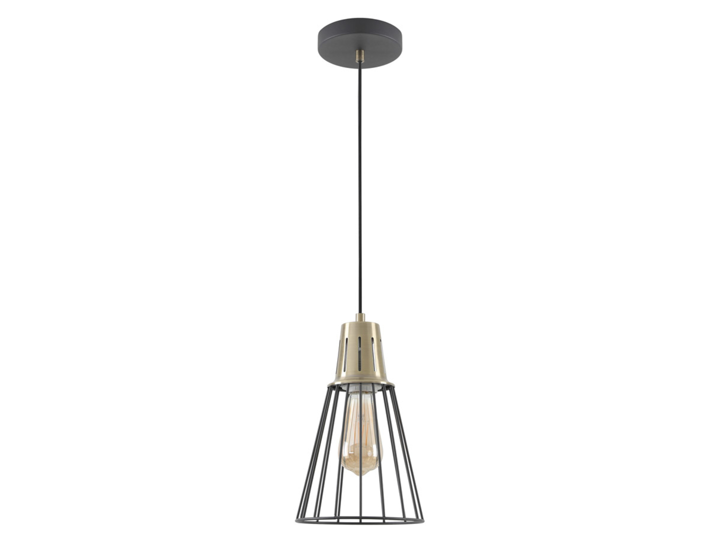 Lampa wisząca Kaliope metalowa czarno-złota