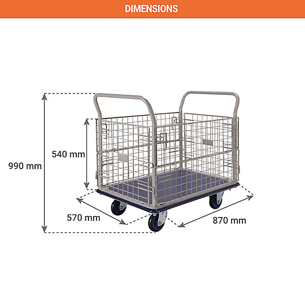 Chariot grillagé - Charge max 400 kg - 805007285
