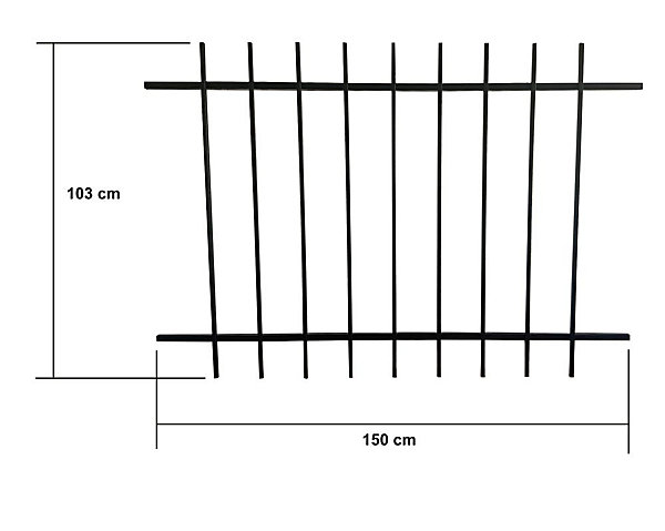 Grille de Defense DISTRI pour Fenetre H 115 cm x L 140 cm (côte tableau)