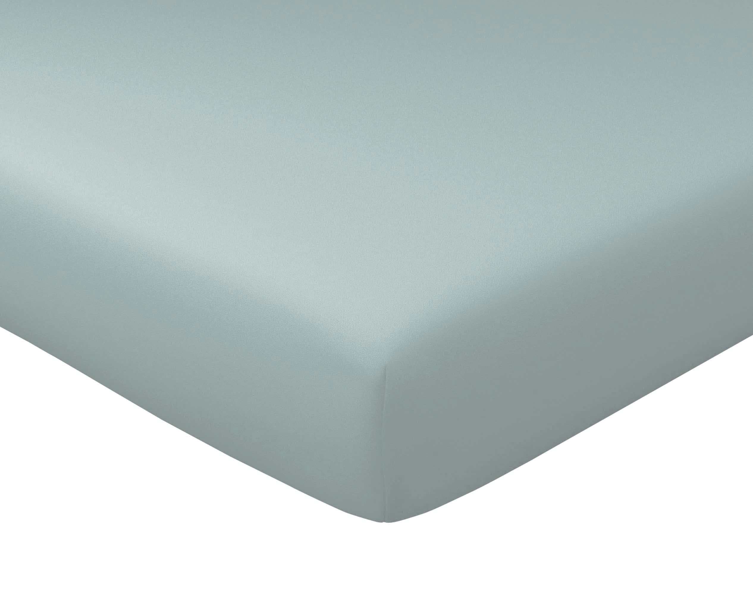 SATIN - Drap-housse gris perle en satin 140x190