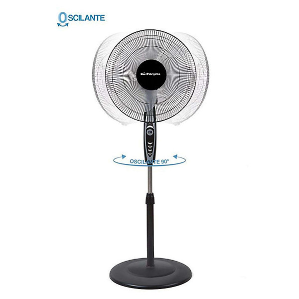 Orbegozo ventilateur sur pied fixe noir 50 W 3 vitesses