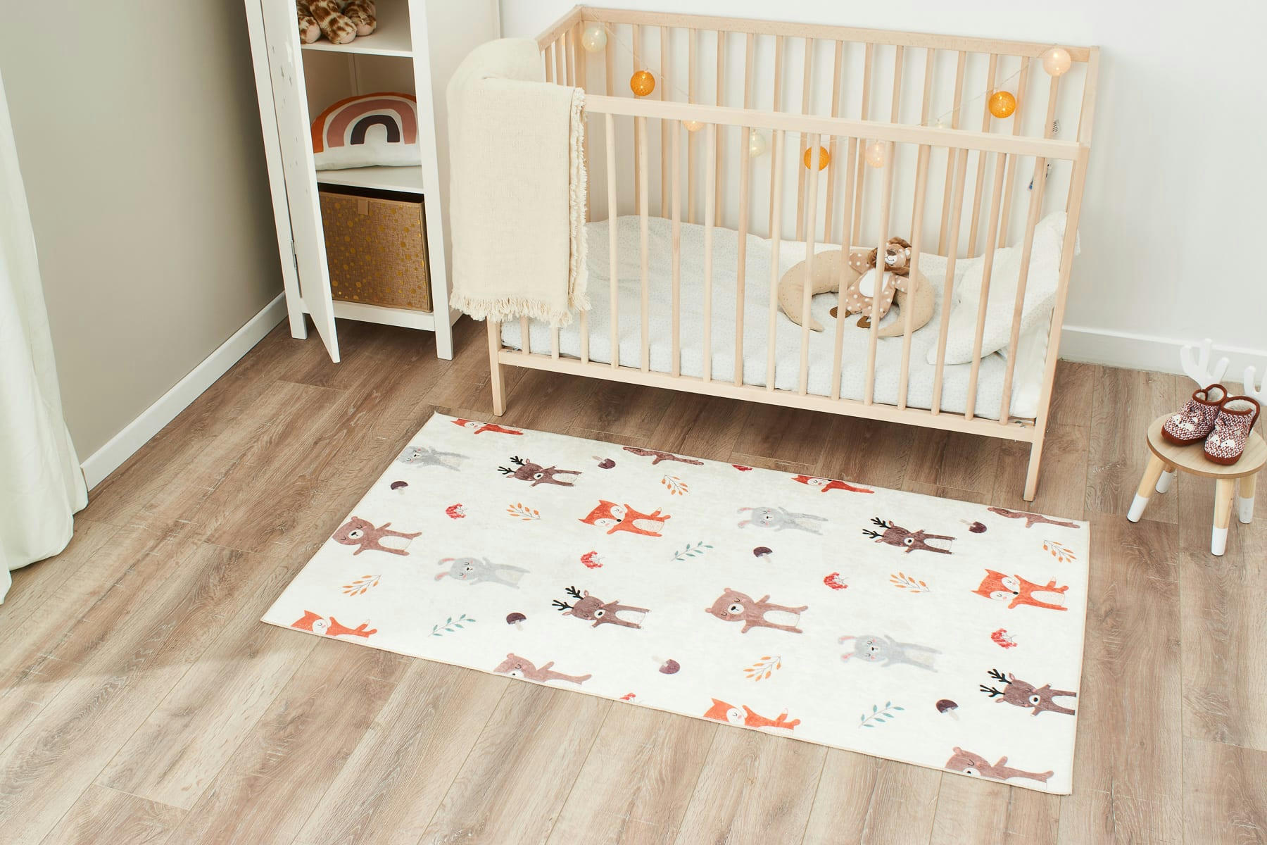 HAPPY - Tapis enfant animaux forêt 80x150