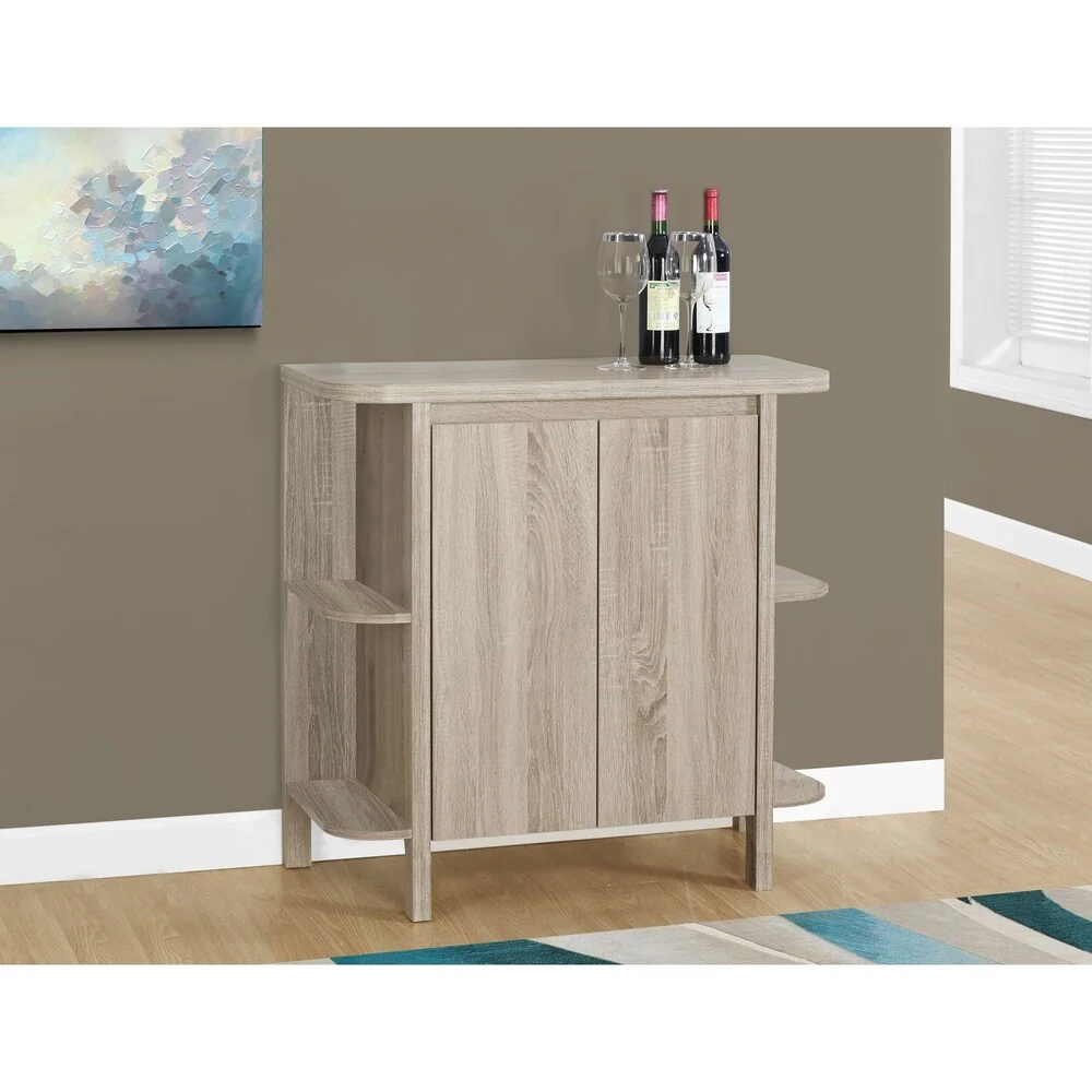 Home Bar-36H/Dark Taupe With Bottle And Glass Storage