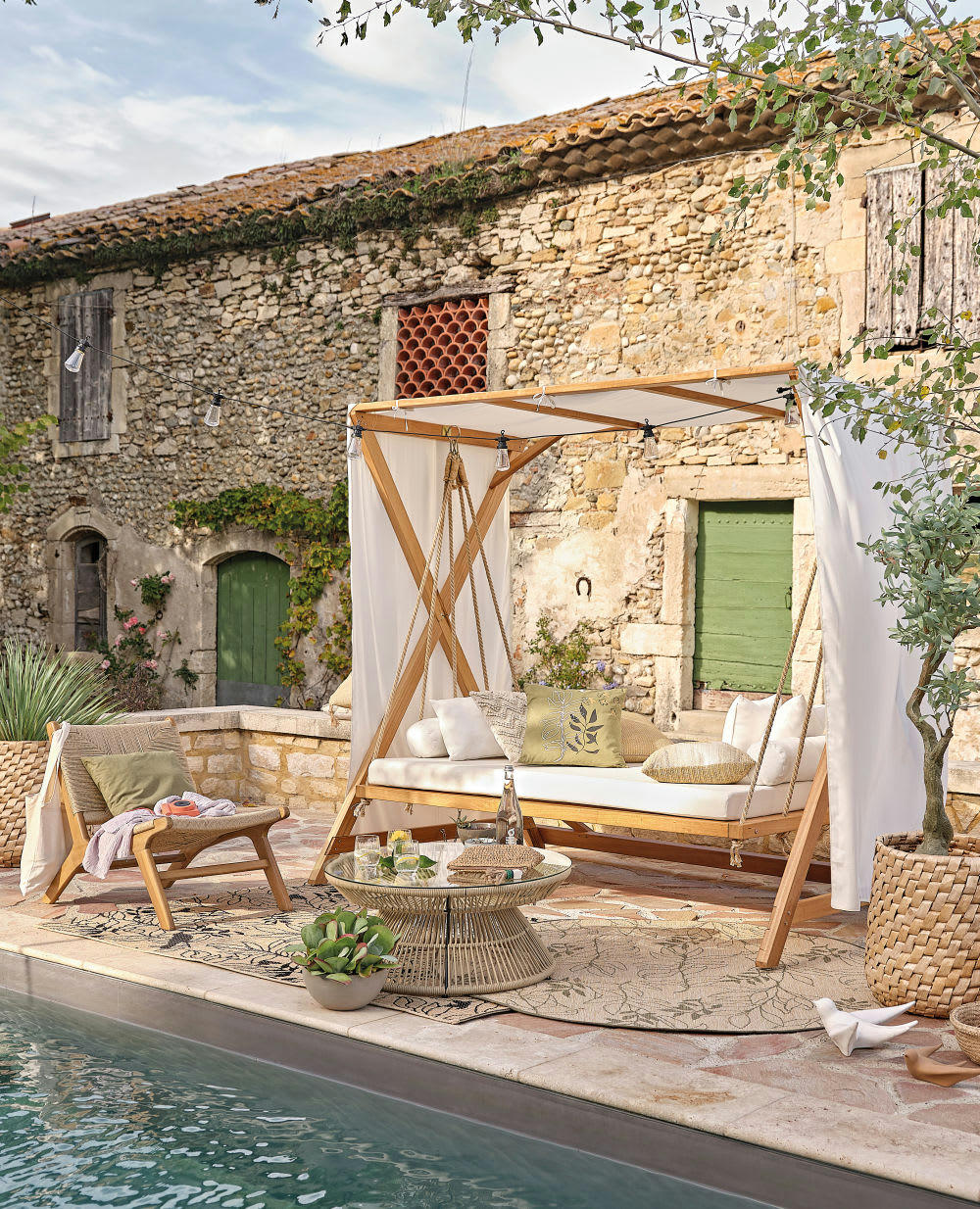 AUBENAS - Statuettes oiseaux à poser blanc et terracotta L42 (x2)